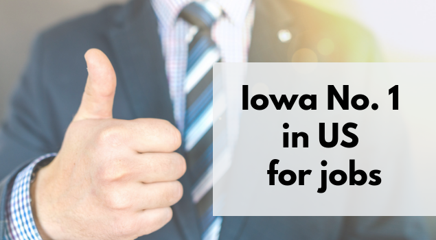 Report ranks Iowa No. 1 state for jobs